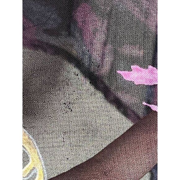 Vintage Top Women M Black Sheer Floral Sequin Glam Mature Cherubs Artsy Boho 70s - Picture 4 of 14